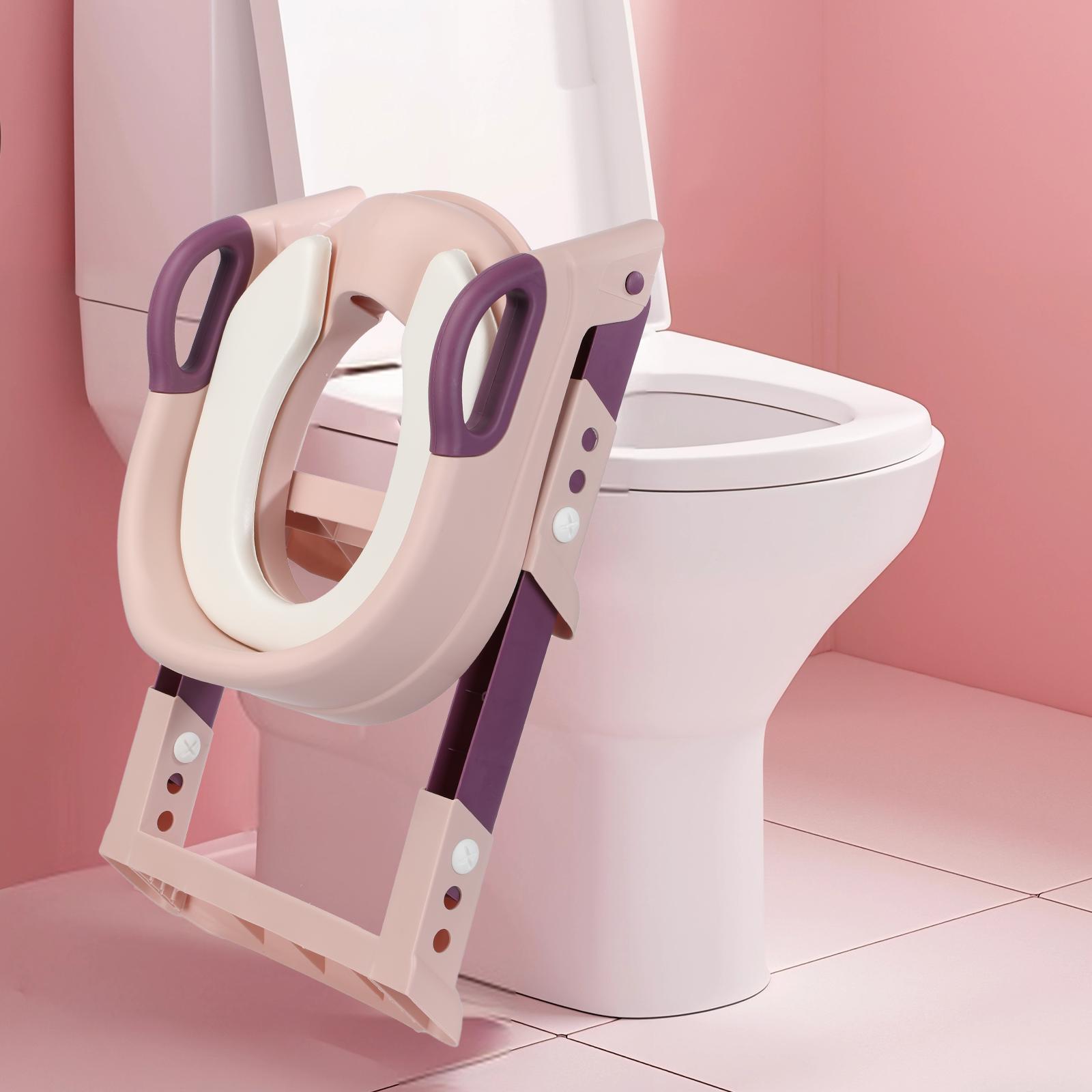 Potty Training Toilet for Toddlers & Babies Safety Step Stool Seat with Learning Ladder Easy Toilet Training for Kids Blue & Yellow