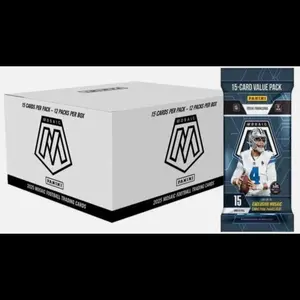 PANINI 2025 MOSAIC FOOTBALL FAT PACK CELLO BOX SEALED 15-CARD VALUE PACK 12 PACKS PER BOX no cancellation or refunds after the pack has been opened. Thank you.
