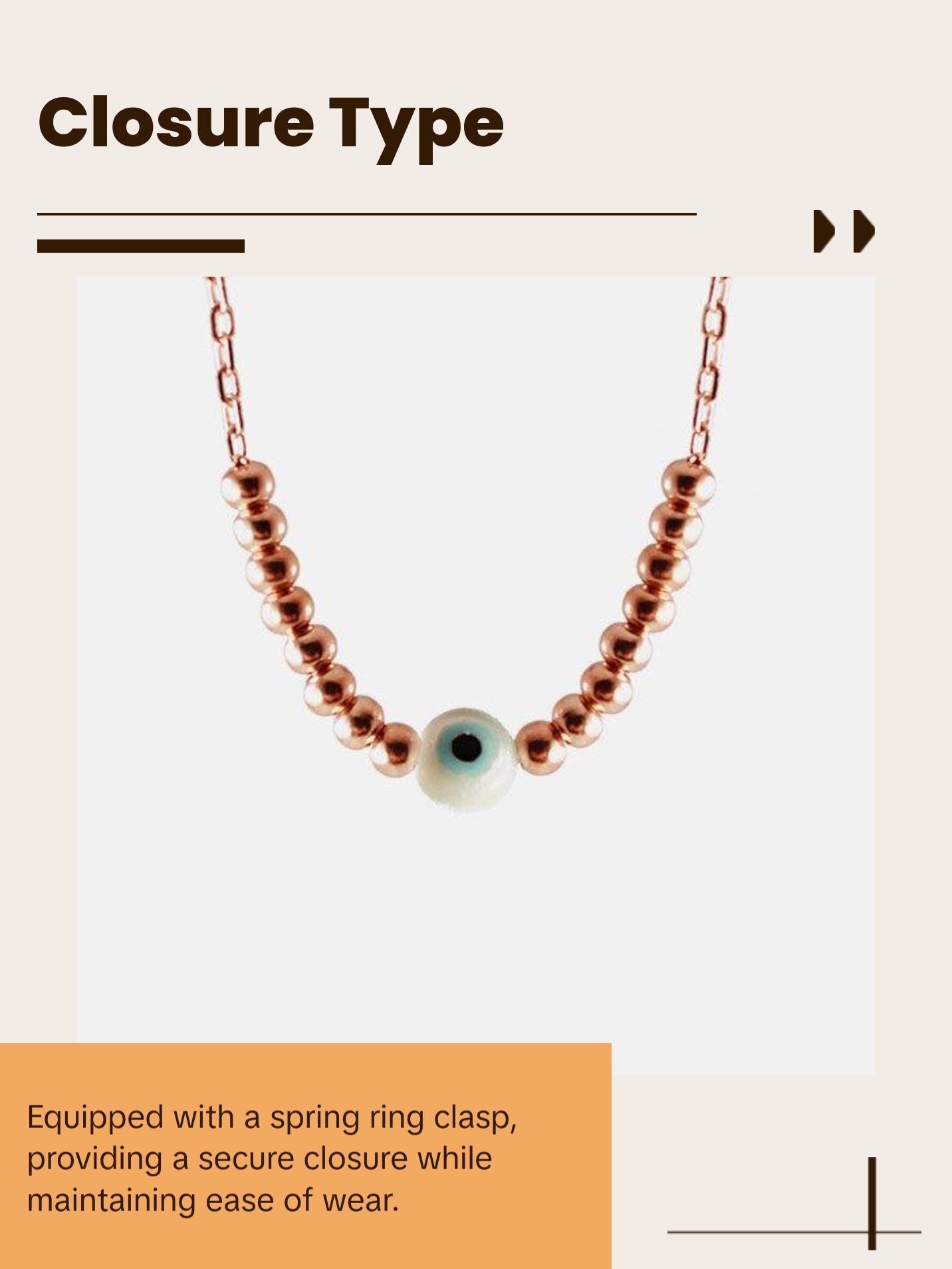 Rosy Beaded Blue Eye Necklace