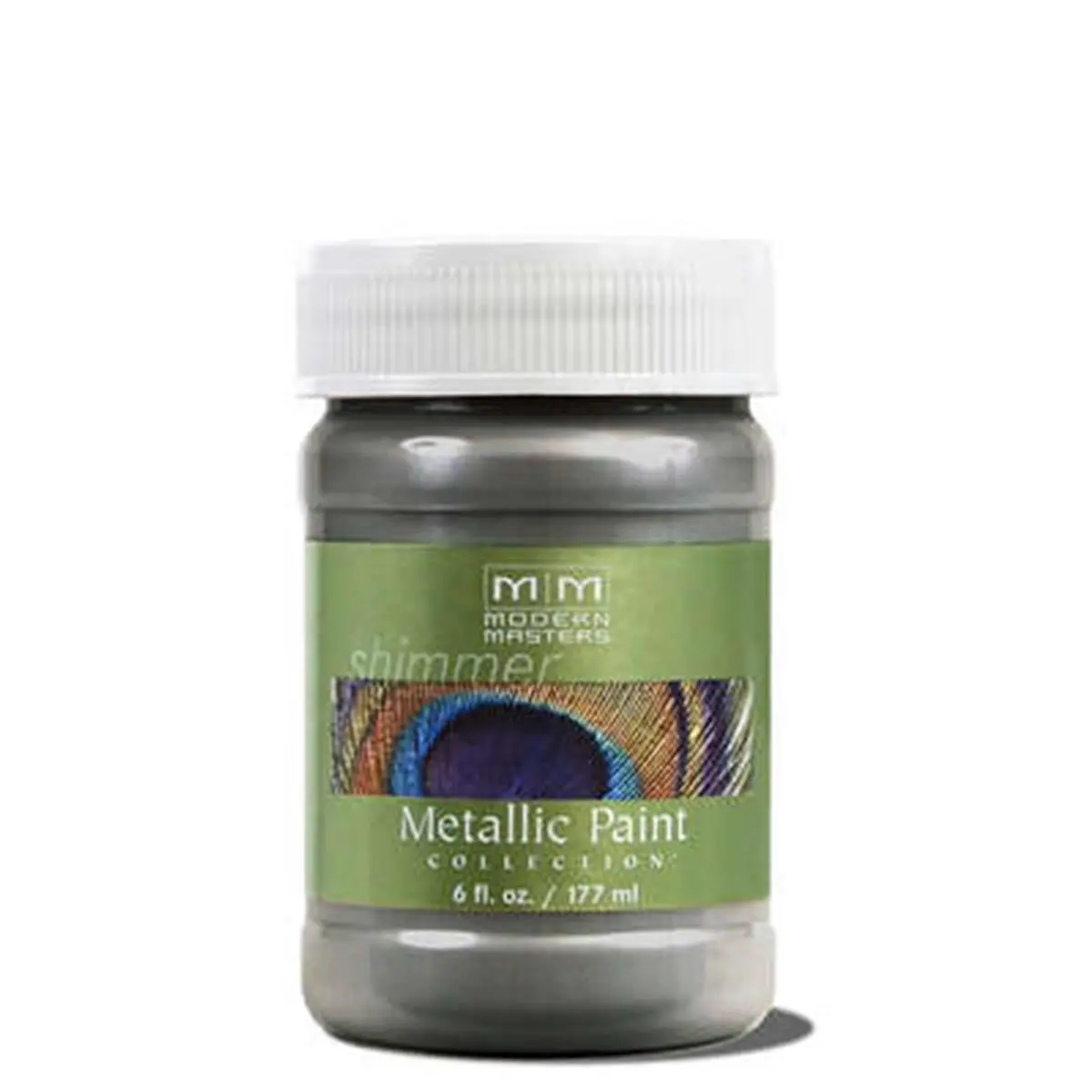 MODERN MASTERS ME244 6 oz. Steel Gray Opaque Semi-Metallic Paint - Non-Toxic, Indoor-Use, Ideal for Lamps, Ceilings, Carved Surfaces to Create Exciting Finishes