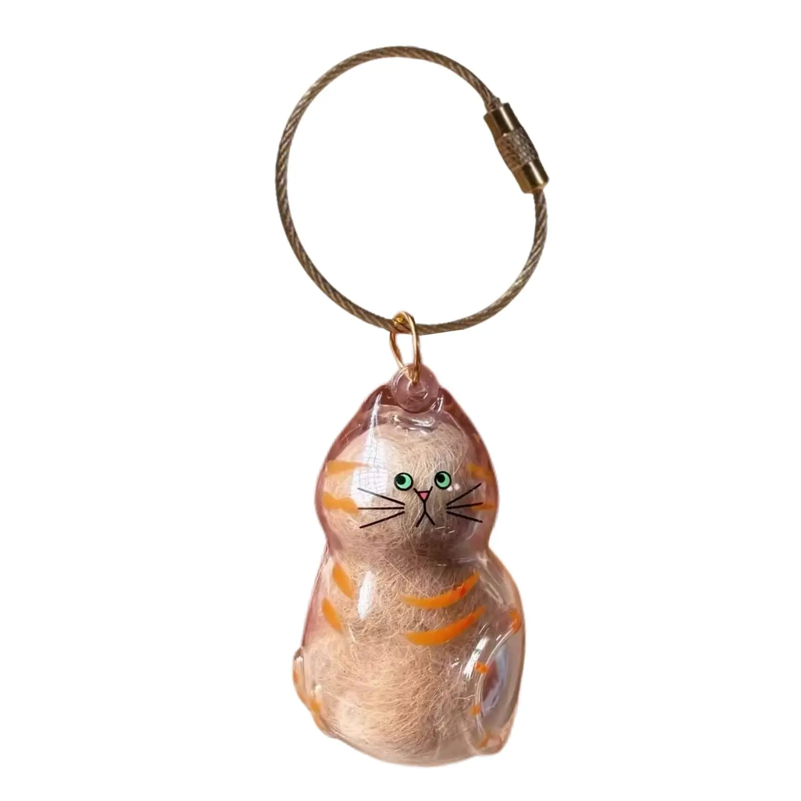 Warm Orange Moments Cat Fur Keepsake Pendant | DIY Fillable Transparent Pet Hair Memorial Capsule Necklace & Keychain | 2-in-1 Pet Remembrance Jewelry | Healing Gift for Pet Loss & Cat Memorial Tribute