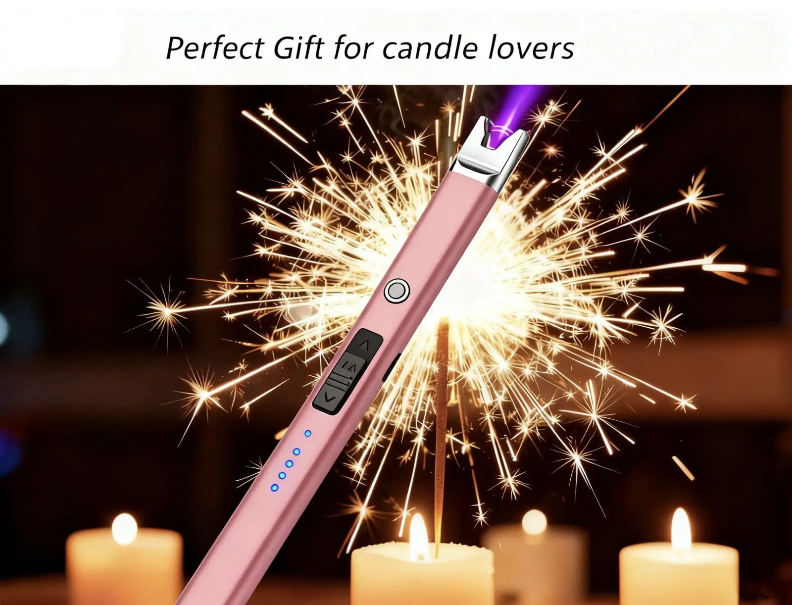 Type-C USB Arc Rechargeable Windproof Long Lighter - Portable Flame Safe Kitchen Utensil, Cooking Tool, Holiday Gift for Wife, Outdoors Use