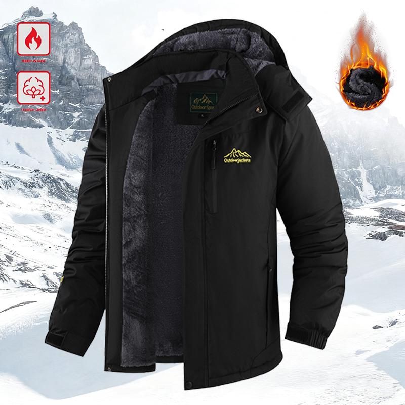 Men's Winter Fleece-Lined Hoodie – Thick, warm softshell jacket with an adjustable drawstring hood, ribbed cuffs, and zippered front closure; perfect for outdoor hikes, jogging, fishing, gym workouts, or everyday casual wear; a must-have versatile piece f Men's Winter Fleece-Lined Hoodie – Thick, warm softshell jacket with an adjustable drawstring hood, ribbed cuffs, and zippered front closure; perfect for outdoor hikes, jogging, fishing, gym workouts, or everyday casual wear; a must-have versatile piece f