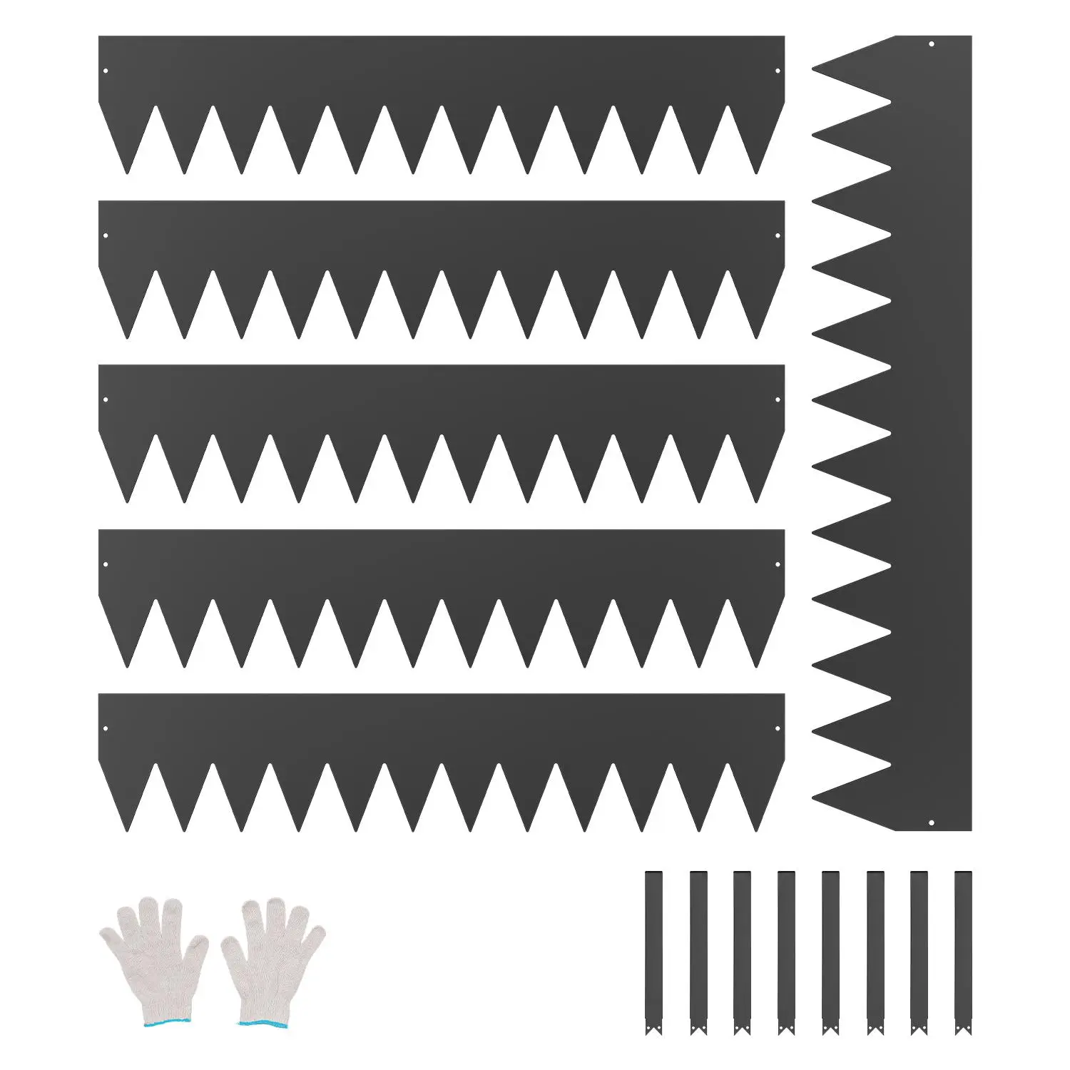 【FathersDayGift】VEVOR Steel Landscape Edging,  6 Packs 40 x 8 in Rust-Resistant Metal Landscape Edging, Bendable Garden Edging Border, Heavy Duty Lawn Edging, Easy-to-Install, Flower Bed Yard Pathway Divider Black