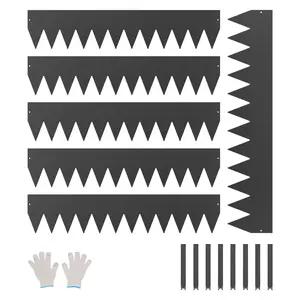 VEVOR Steel Landscape Edging,  6 Packs 40 x 8 in Rust-Resistant Metal Landscape Edging, Bendable Garden Edging Border, Heavy Duty Lawn Edging, Easy-to-Install, Flower Bed Yard Pathway Divider Black