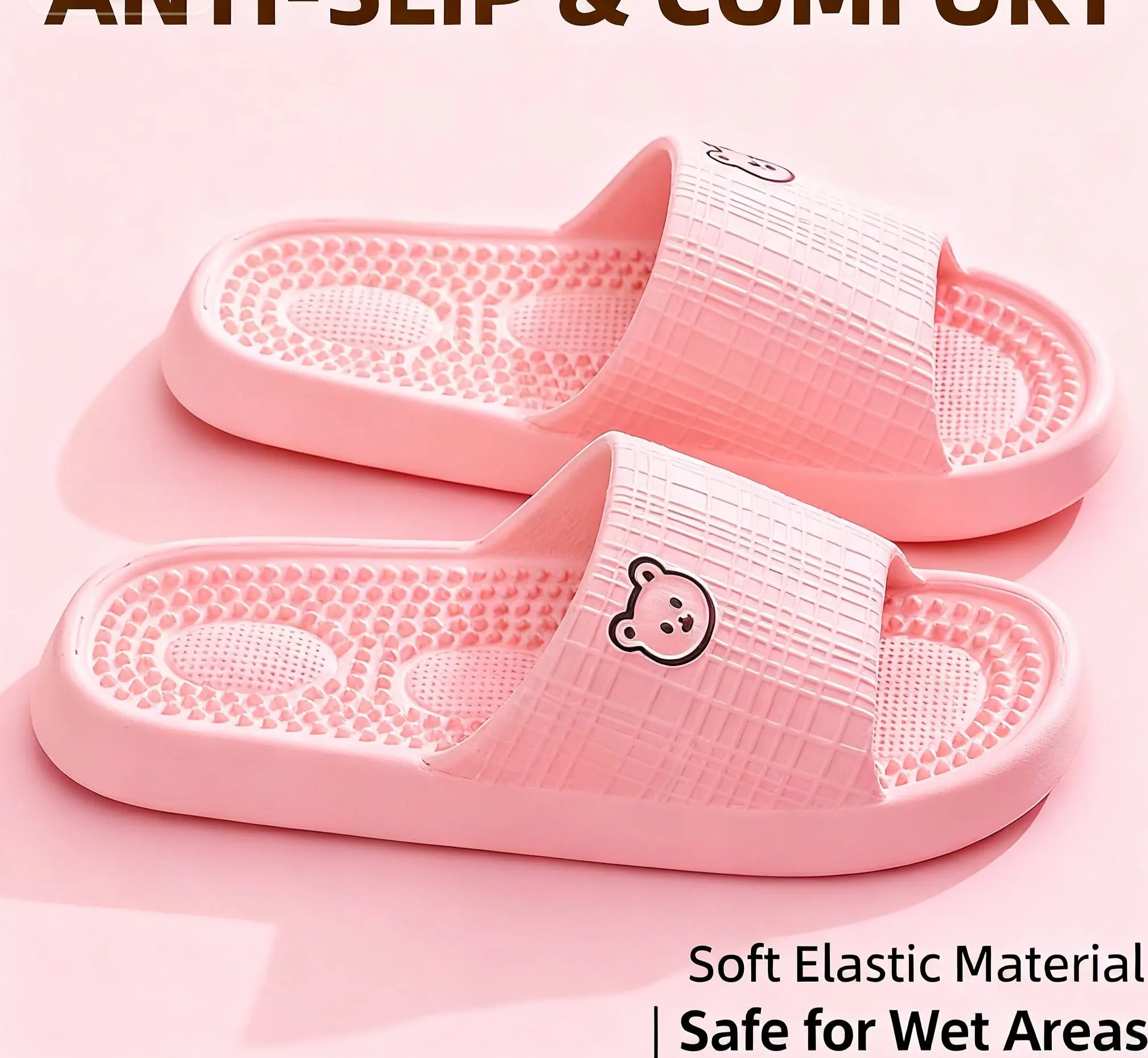 Women's Slide Sandals, 2-Pair Pack of Fashionable EVA Slippers with Non-Slip Bottom, Lightweight & Comfortable for Indoor Outdoor Use, Eva Sandals Slipper, Soft Sole Slippers