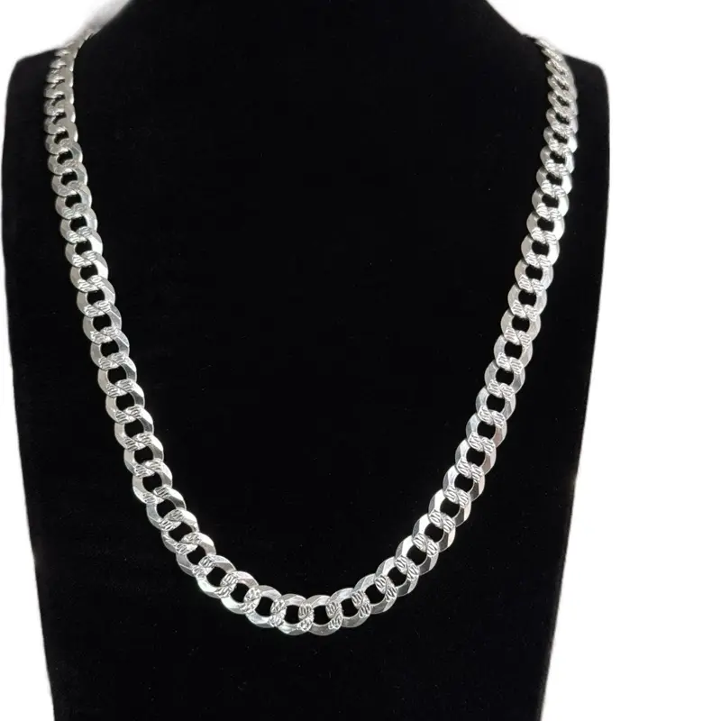 S925 8mm Cuban chain Diamond cut
