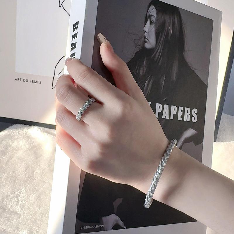 Delzzad Heart Eternity Band Ring Synthetic Moissanite Ring Jewelry S925 Perfect Birthday Engagement Wedding Anniversary Christmas Gift