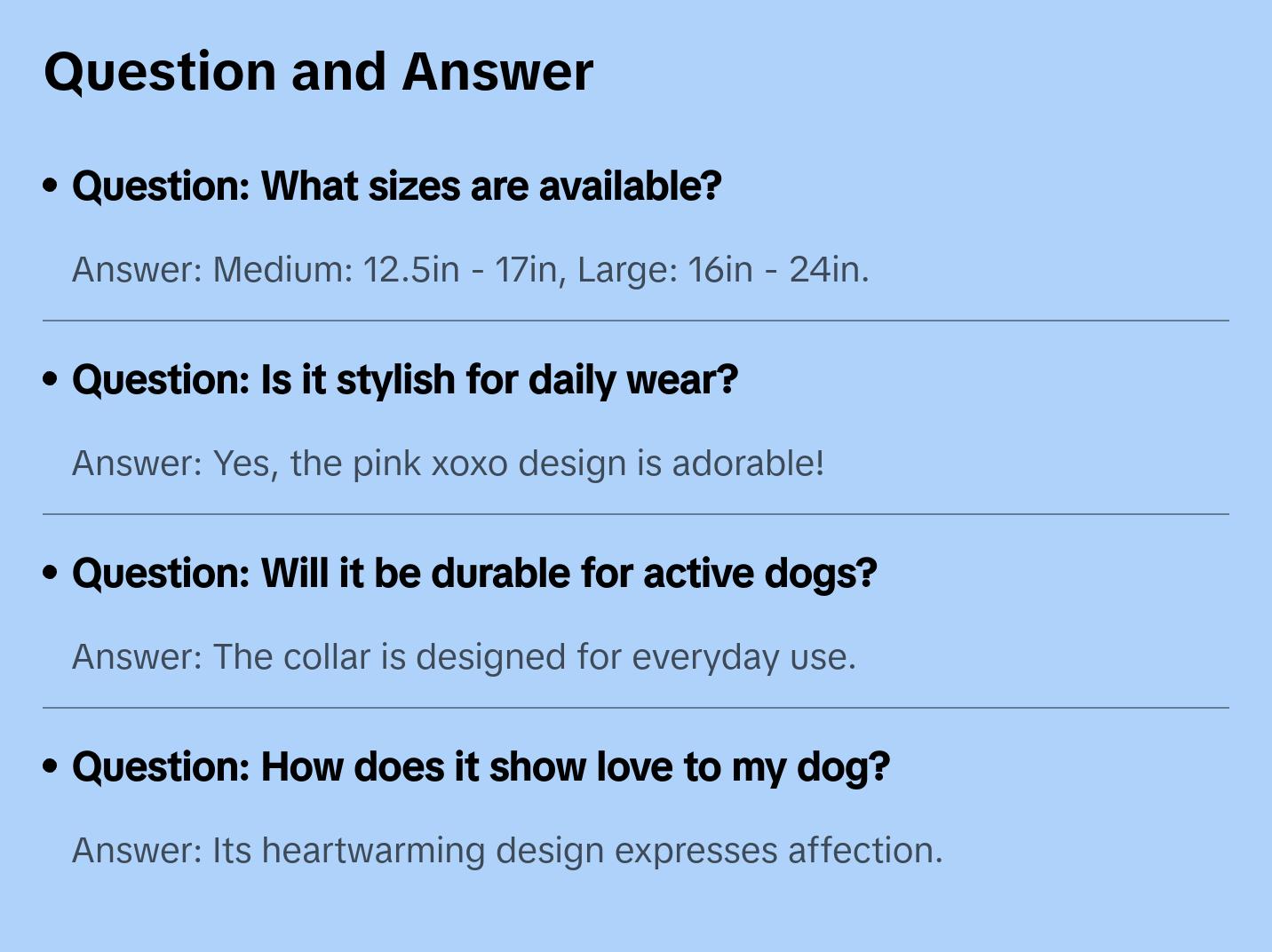 Pink XOXO Heart Dog Collar