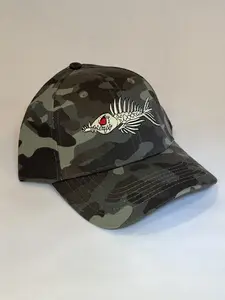 Fish Bones Fishing Hat Camouflage lining Velcro closure with Fish Bones Logo