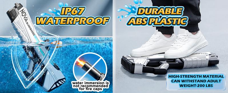 Skirfy Electric Water Toys, Automatic Water Suction with 19-32Ft Shooting Range, Battery Powered Waterproof Water Toy, Pool Beach Outdoor Party Toys