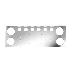 Stainless Steel Rear Center Tail Light Panel for Semi Trucks with Four 4-Inch and Six 2-Inch Light Openings (TRMFLP316)