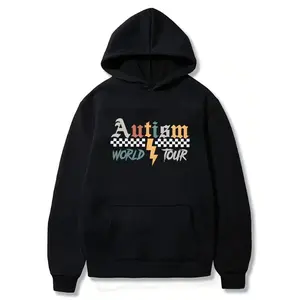 Autism World Tour Hoodie, Autism Awareness Hoodie, Gift for Autism Teacher, Neurodiversity Hoodie, Special Education Teacher, Autism Mom Hoodie, 100% Cotton Hoodie, Machine Washable, Suitable for Everyday Wear, Sports, and Vacation, Women's Top