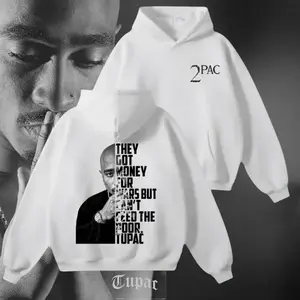 2Pac Rapper Hoodie – Classic Rapper Graphic Sweatshirt Featuring Tupac Shakur – Hip Hop Culture Fashion