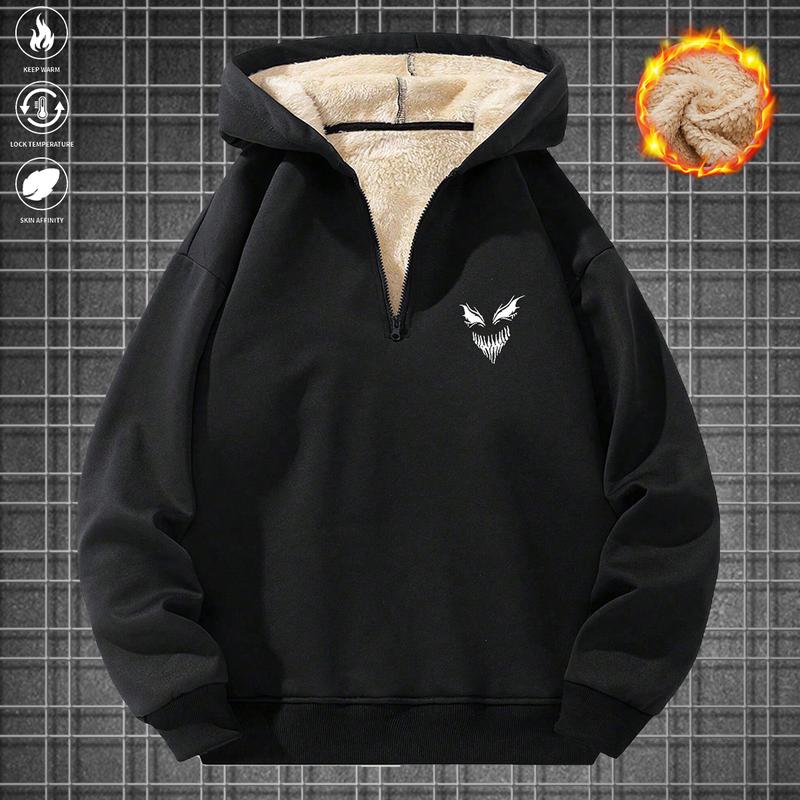 Ultra Soft Fleece Lined Men’s Hoodie - Warm Winter Thermal Pullover Sweatshirt - Relaxed Regular Fit Casual Hooded Shirt - Machine Washable Winter Gear