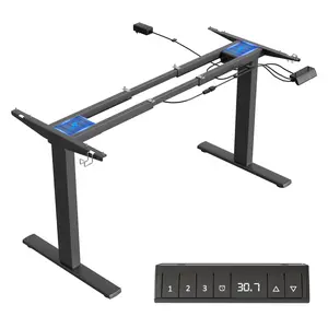 Dual Motor Electric Adjustable Standing Desk, Computer Desk with Memory Controller, Home Office Desk with Seamless tabletop,265 lbs Weight Capacity,Black/White/Rustic Brown/Oak(Two packages)