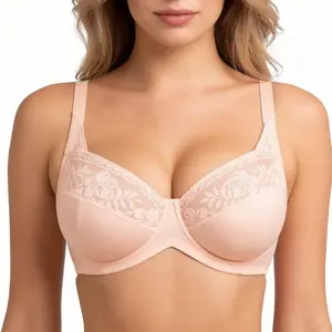 HSIA Luminous Bloom Plus Size Unlined Full Coverage Underwire Bra with Multi-Layer Mesh Fabric & Adjustable Straps for Enhanced Support SpringStatements