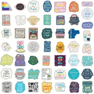 100pcs Inspirational Sticker Pack, Water Bottle Vinyl Quote Stickers Inspirational Stickers, Diary Computer Decals Laptop MacBook Phone Case Affirmation Positive
