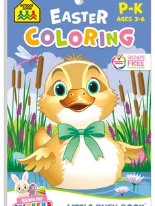 School Zone Easter Coloring Workbook: 48 Pages, Preschool, Kindergarten, Alphabet, Counting, Numbers 1-10, Color By Letter, Color by Number, Stickers, Ages 3 to 6 (Little Busy Book Series), Paperback