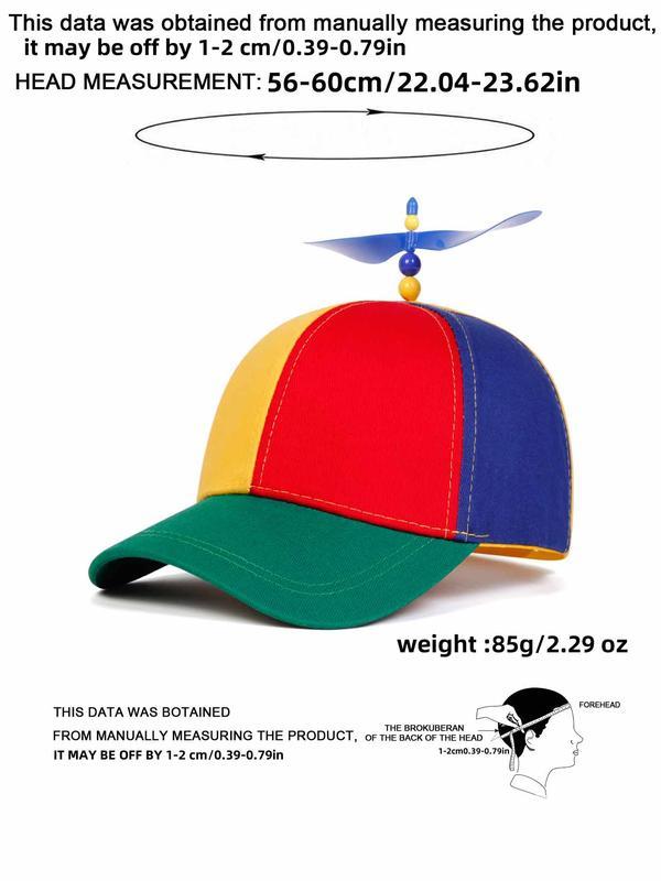 Unisex Adjustable Rainbow Propeller Hat – Fun Helicopter Style Headwear, Unique Party Costume Accessory for Holidays & Events