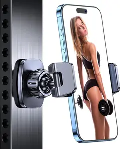 Magnetic Phone Holder for GymStrong Magnets Tripod Mount Ring Gym Magnetic Phone Holder Attach to Metal Surface, Gym Accessories for Men Women Essentials for All Smartphones 4.7-7"