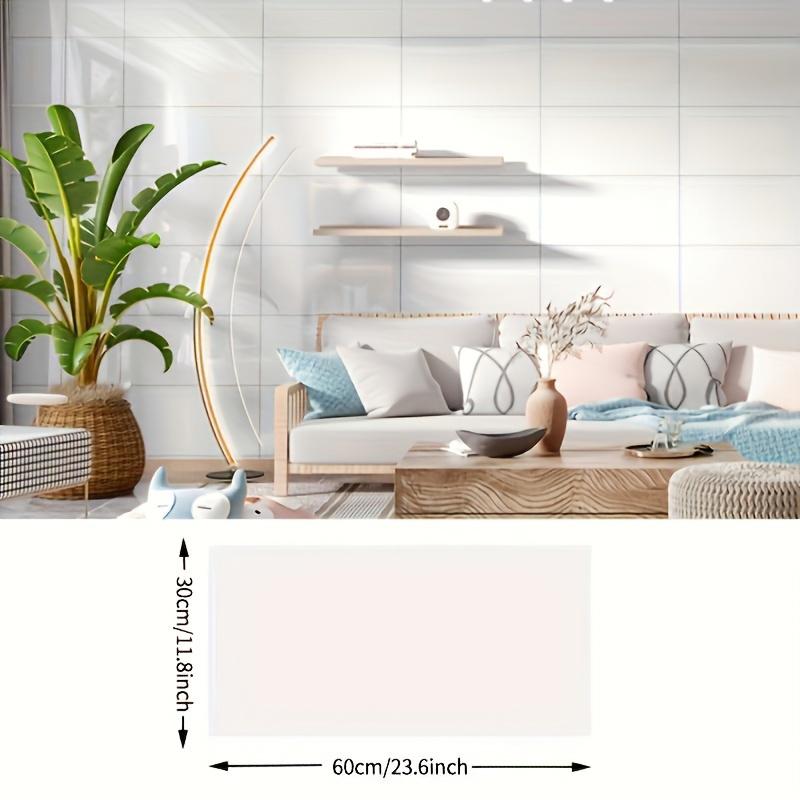 BRODARK 20/40PCS White Marble Tile Wall Stickers Large Easy Peel & Stick Waterproof Self-Adhesive Panels for Kitchen Living Room Bathroom Corridor Home and Dormitory 23.62*11.8in Decorative Ornaments Tiles Sticker
