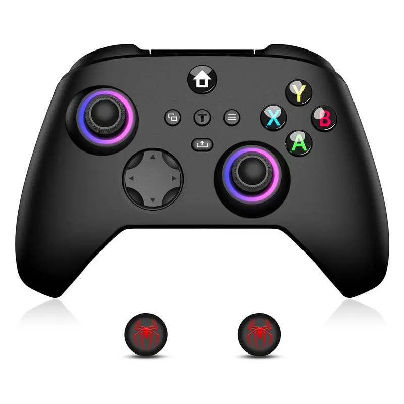 JORREP Anti-Drift Wireless Console Controller Accessory for Xbox, Compatible with Xbox Series X/S/1 & PC, 2 Silicone Thumb Grips, Hall Effect Joysticks, 2.4GHz Wireless Adapter, RGB LED Light, Dual Rumble, TURBO, Custom Buttons, Durable Design