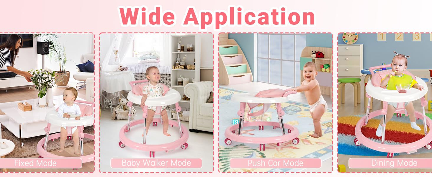 Baby Walker Foldable with 9 Adjustable Heights, Baby Walkers and Activity Center for Boys Girls Babies 7-18 Months, Baby Walker with Wheels Portable Floorwalker Floorwalker Infant Baby Walker Foldable with 9 Adjustable Heights, Baby Walkers and Activity Center for Boys Girls Babies 7-18 Months, Baby Walker with Wheels Portable Floorwalker Floorwalker Infant