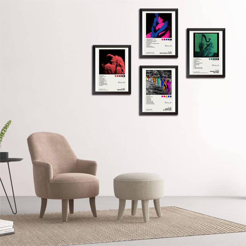 TV Poster Girl Music Album Cover Signed Limited Edition Canvas Poster Set of 4 Unframed 8inx12in 20x30cm Featuring Various Album Covers