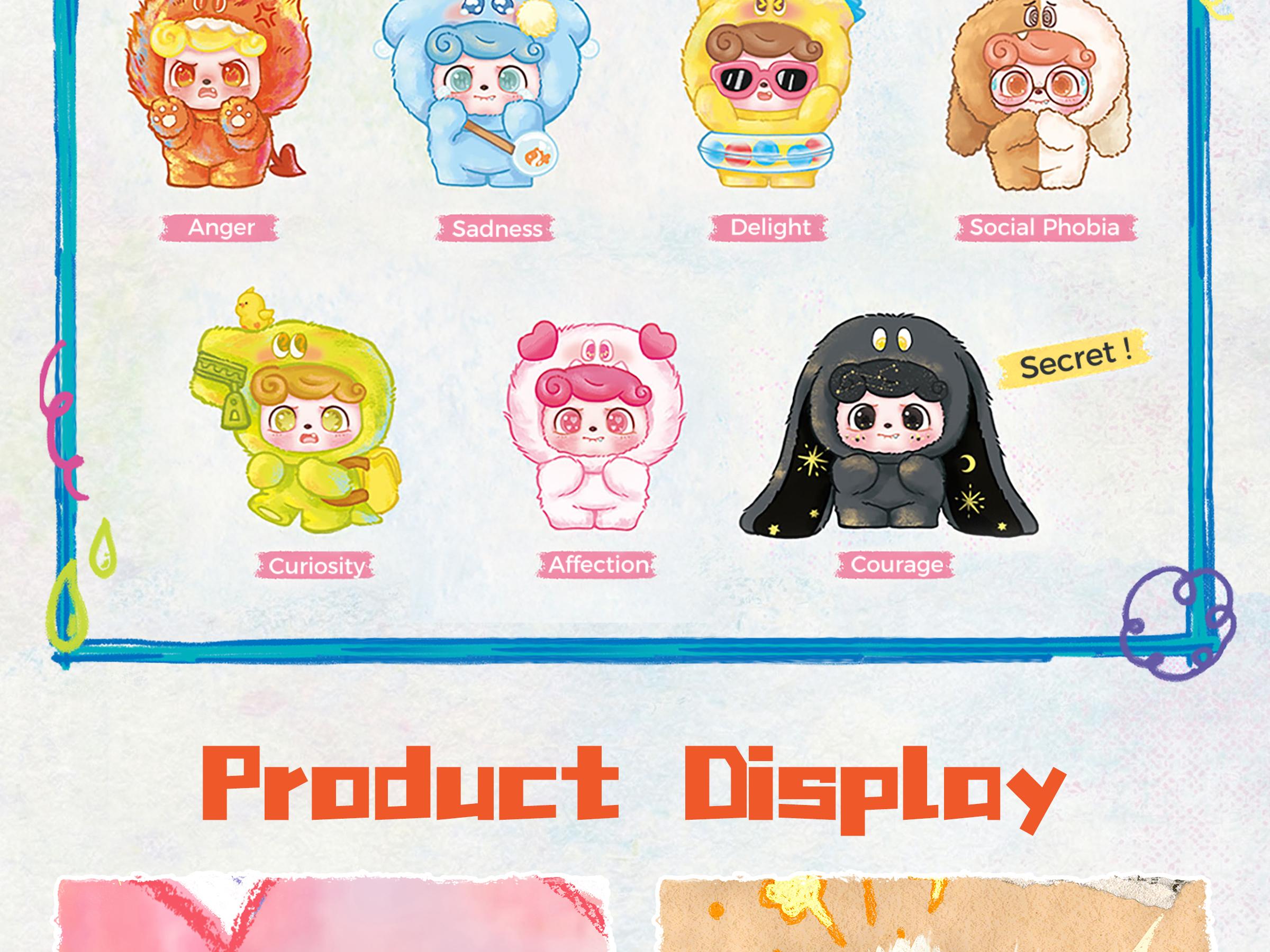 Miniso Q Baby Emotional Hairy Monster Series Blind Box - Charming Plush Blind Box Doll, Great Choice for Gifting to Friends