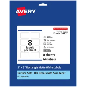 Avery Rectangle Labels with Sure Feed, 2" x 3"