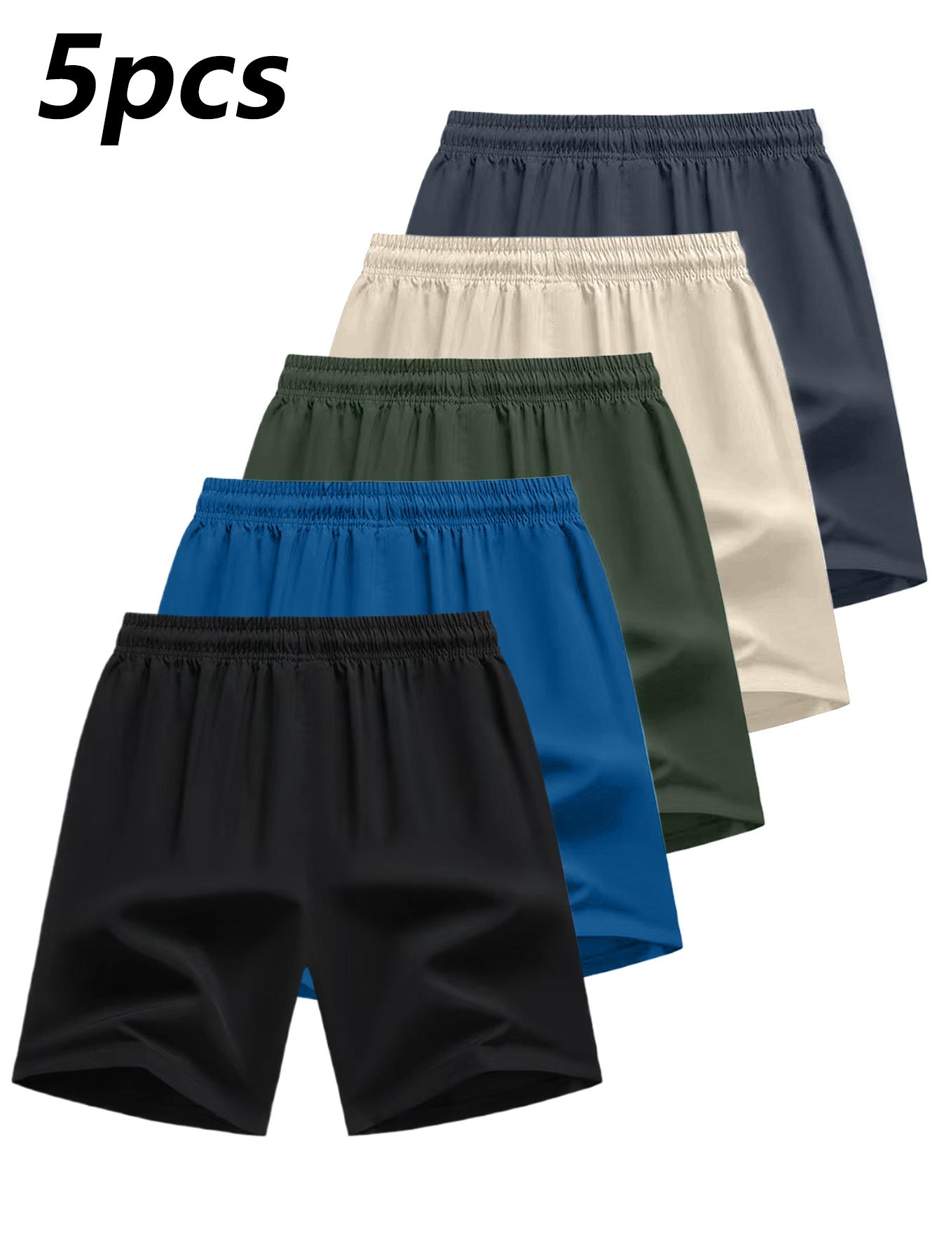 5 Pack Youth Summer Sports Shorts for Teen Boys with Zipper Pockets, Loose & Stylish Daily Shorts