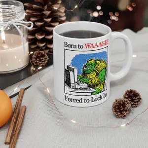Born To WAAGH! Forced to Lock In Coffee Mug, Funny W-Warhammer Coffee Mugs