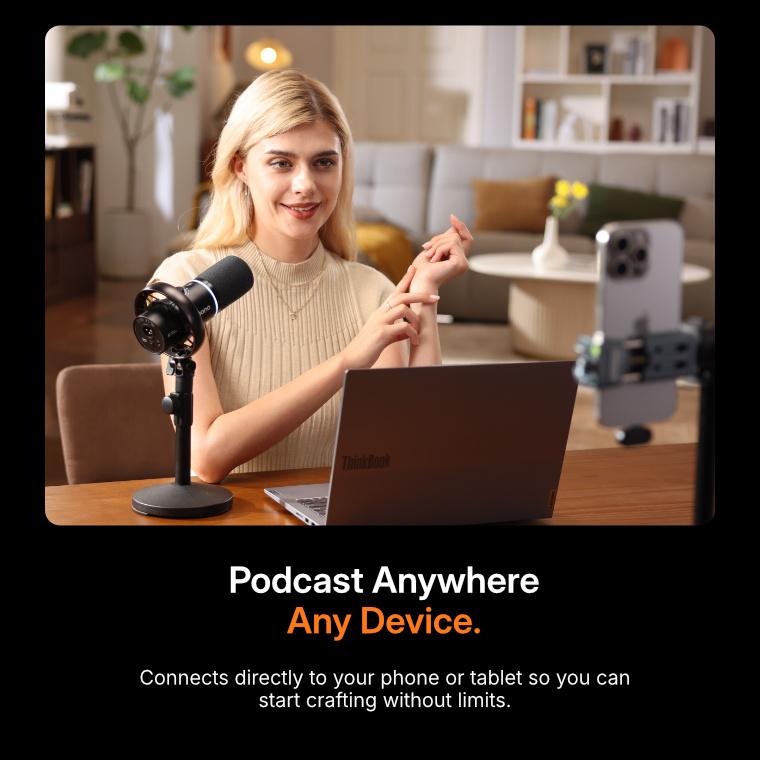 Maono PD200W Hybrid Wireless USB and XLR microphone for PC, Android smartphone, tablet, and Camera, Consoles, perfect for all podcasters, live streamers, gamers, and content creators.