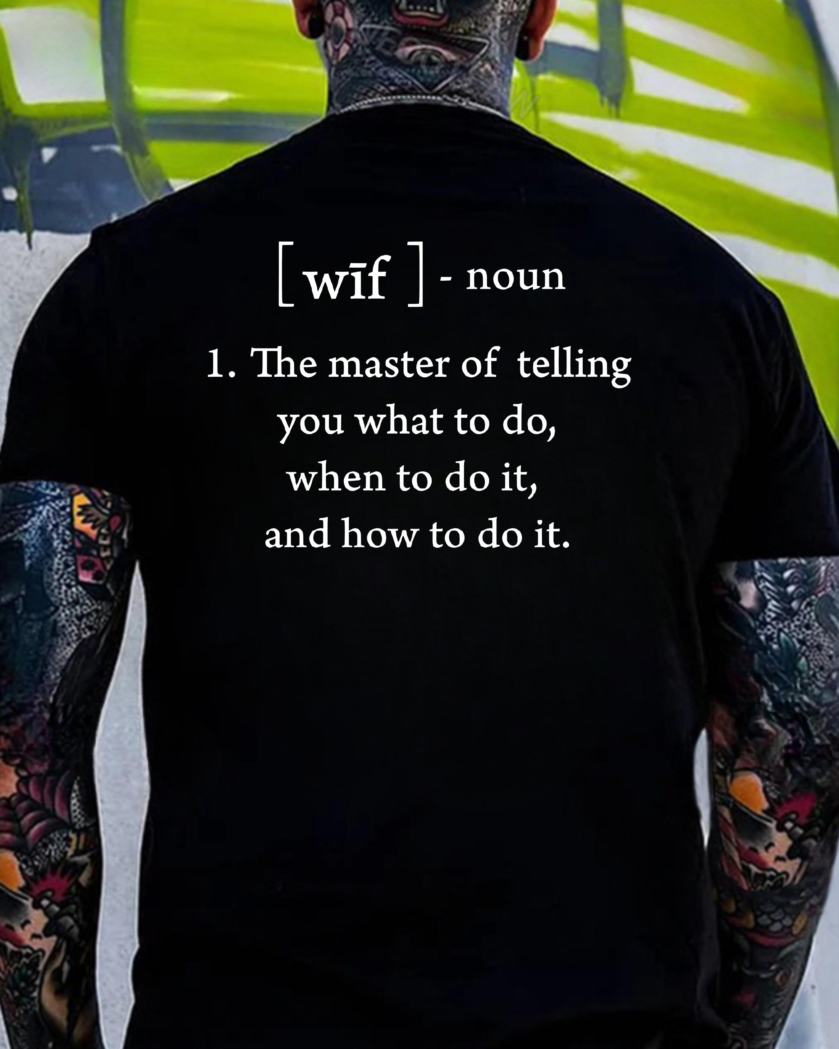 " Wife Definition " T-shirt, "Commander" T-shirt that controls everything about you, humorous wedding sweatshirt, gift hoodie suitable for couples