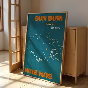 Retro Surfboard Art Print: Coastal Summer Beach Décor Retro Surfboard Art Print: Coastal Summer Beach Décor