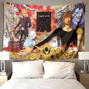 Death Note Light And L Anime Graphic Wall Tapestry, 3x5Ft Flags Tapestry For Wall Hanging, Shinigami Ryuk Manga Fan Art For Bedroom, Mystery Thriller Series Decor, Cool Room Hanging | GN030226.C01965.ID01