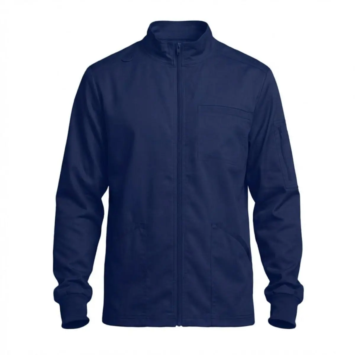 Natural Uniforms Men’s Zip Utility Scrub Jacket – Cool Stretch 5 Pocket Medical Warm-Up Jacket, Modern Fit Workwear (1081)