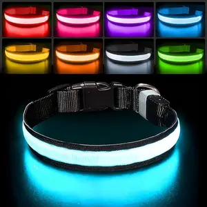 Light up Dog Collar Lights for Night Walking - LED Dog Collar Light Rechargeable Color Changing, Glow in The Dark Dog Collars Waterproof Glowing Dog Collars for Large Small Medium Dogs