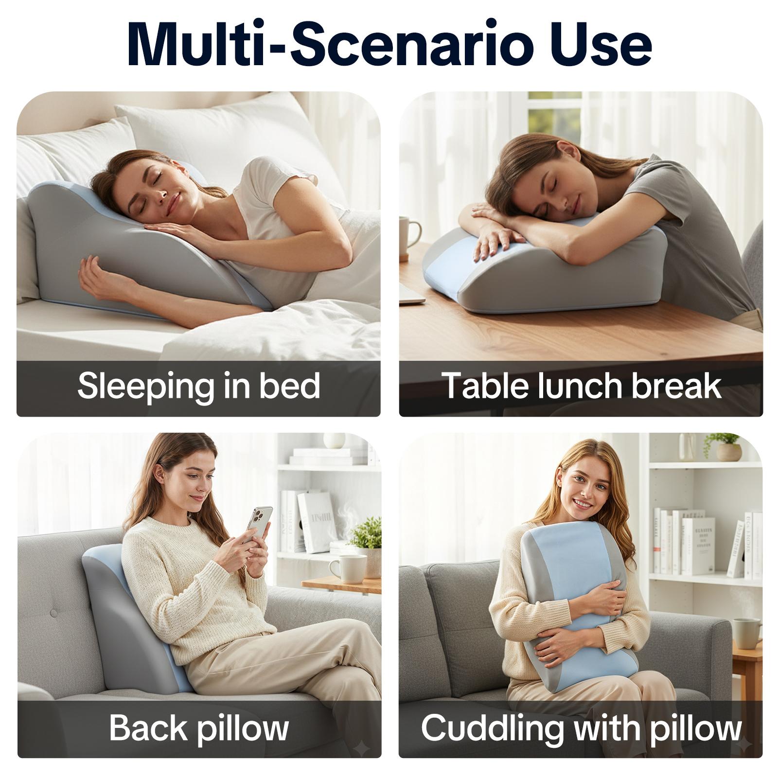 Memory Foam Pillow, Ergonomic Design Versatile Used,for Neck, Back and Leg Support, Suitable for Face Down Reading pillow, Soft and Comfortable Fabric, Multi Purpose, Removable, SleepingPillow Home, Sofa，Living Room, Bed Gift