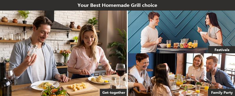 Pukomc Indoor smokeless griddle, removable plate for non-stick cooking, portable electric Korean BBQ grill with temperature control, dishwasher safe