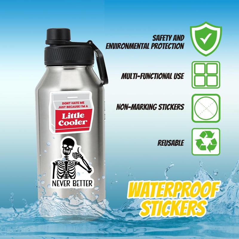 130PCS Funny Meme Stickers Pack for Adults – No Repeat, Snarky, Sarcastic & Bold Humor Waterproof Vinyl Decals, Trendy Stickers for Laptop, Hydroflask, Phone, Car, Journal, Perfect Gag Gift for Men & Women