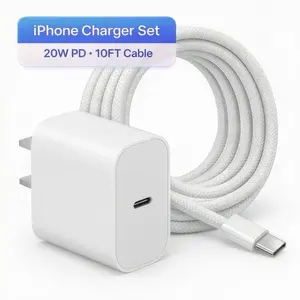 iPhone Charger Set, 10FT Cable & 20W PD Fast Charger For iPhone 17/16/15/14/13/12/11/XR/XS Max/8/7/6/5 iPad & AirPods