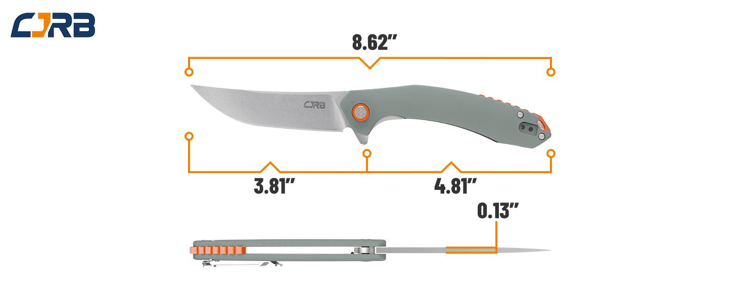 CJRB Gobi  Pocket Knife, 2 Pack, Tool knife with AR-RPM9 Steel Blade and G10 Handle for Men Outdoor, Black and Natural Green
