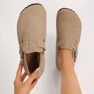 Women's Slip-On Clogs Sandals Trendy Suede Buckle Mules Stylish and Comfortable Casual Indoor Outdoor Shoes