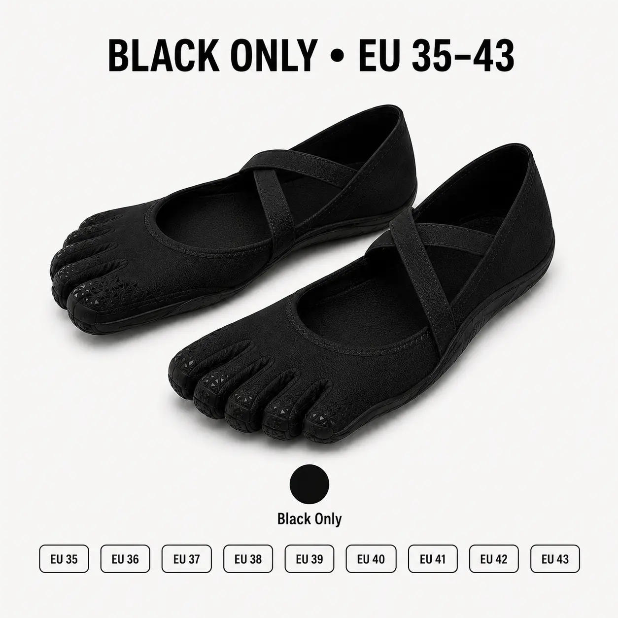 [Dealsforyou]Barre Shoes for Women, Five-Toe Ballet Flats with Rubber Sole for Dance, Yoga & Pilates, Black