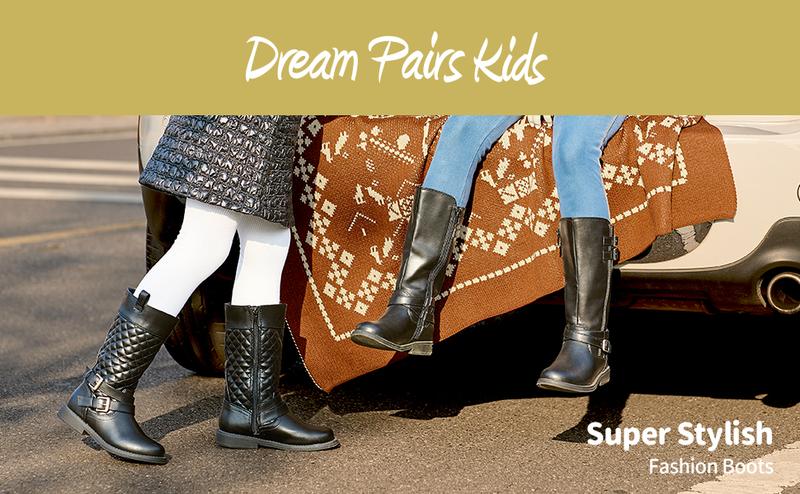 DREAM PAIRS KIDS Girls Knee High Fashion Riding Boots