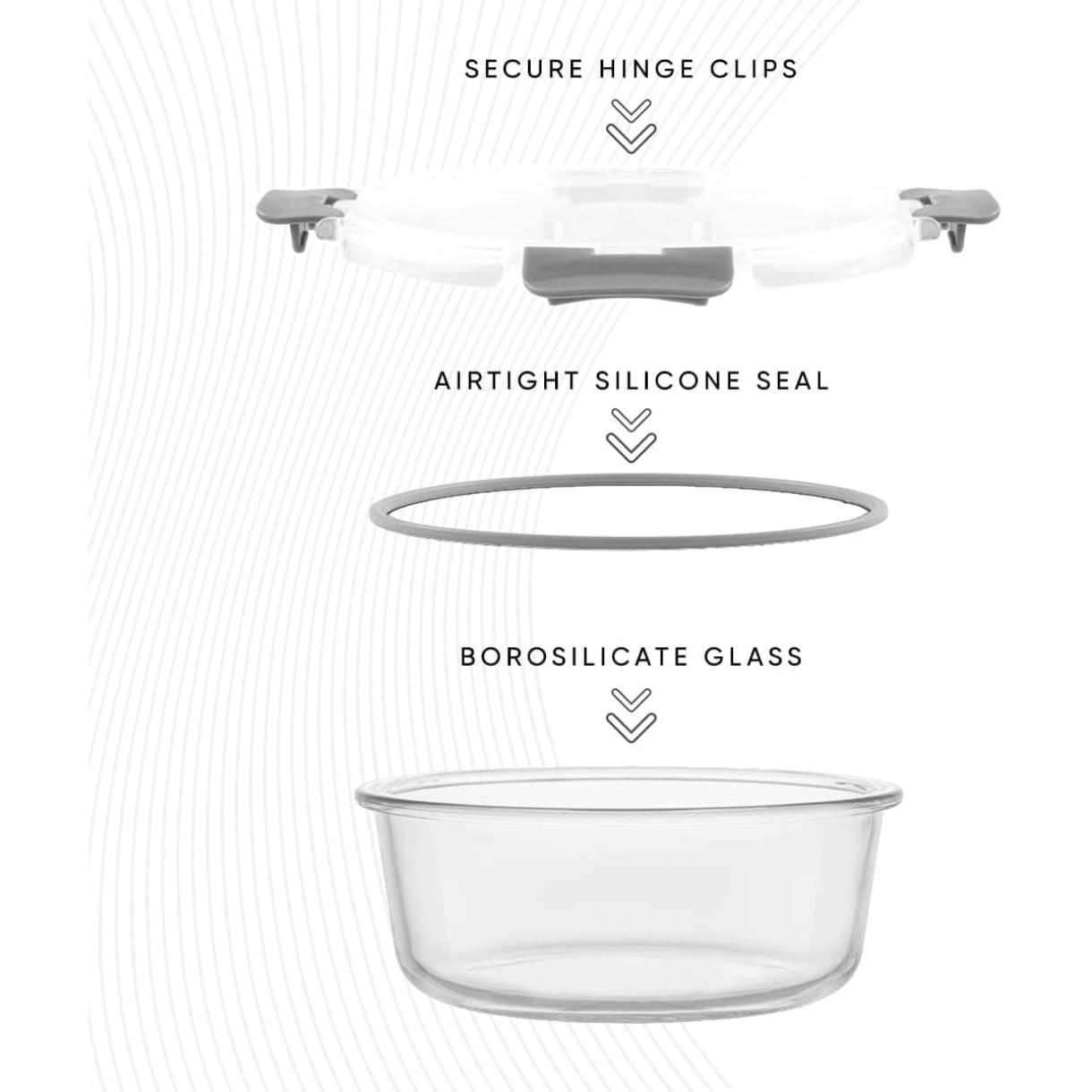 24pc Borosilicate Glass Storage Containers with Lids | 12 Airtight/Freezer Safe Food Storage Containers for Pantry and Kitchen | Meal Prep Container for Lunch | Glass Tupperware Set