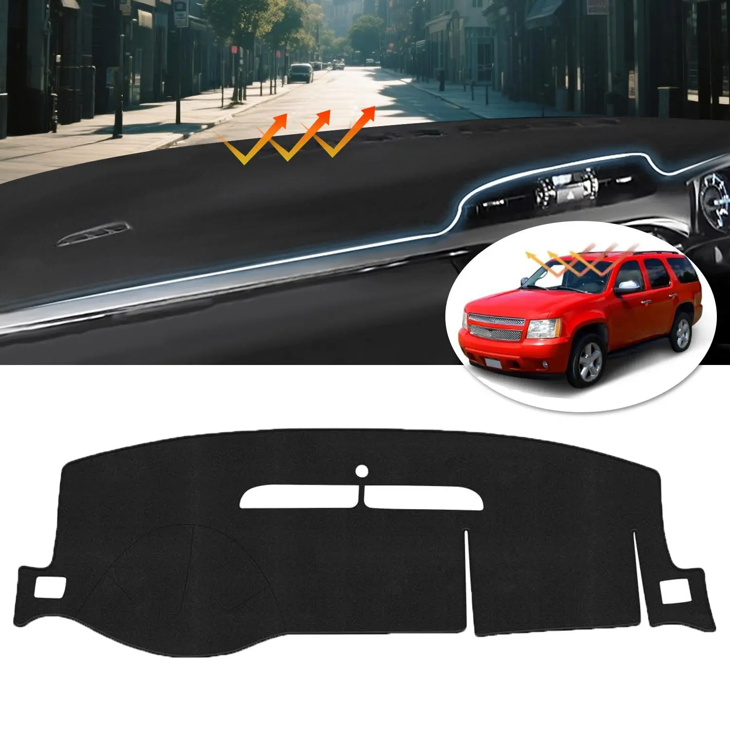 Black Dash Cover for 2007-2013 Chevy Chevrolet Silverado GMC Sierra