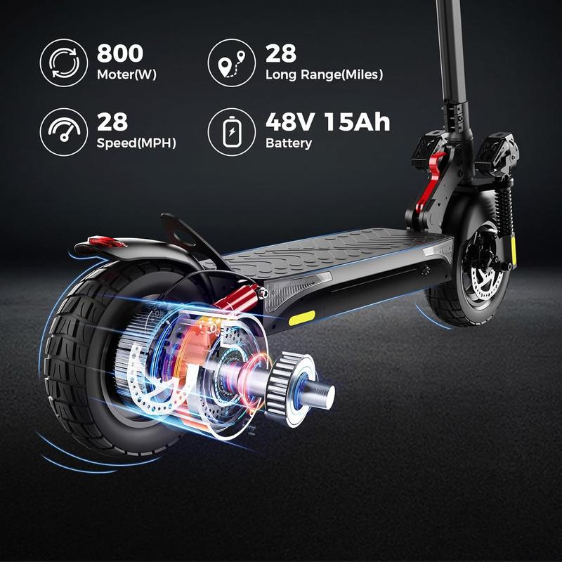 【New Year Sale】 Off Road Powerful Electric Scooter, 10' Pneumatic Tires, LED Screen Design, Double Suspension, APP Control, Adult Commuting Electric Scooter